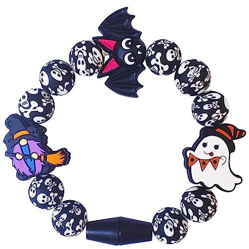 Image of Bigspinach Halloween Baby Toy Gothic Baby Teether Ring Baby Stuff Teething Toy (Gothic Bat)