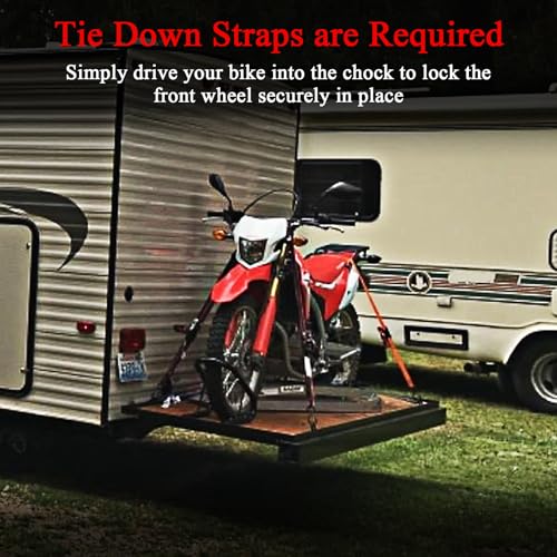 Image of 6.5 inch Removable Dirt Bike Wheel Chock w /Mount Kit,6 1 /2 in. wide Motorcycle Trailer Locking Wheel Chock Tire Holder,Pack of 2