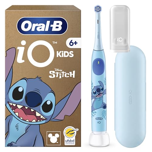 Oral-B Brosse à Dents Electrique iO Kids, Brossette, Version Stitch, Bleue – 3 Modes de Brossage en Douceur pour Enfants de 6 Ans, Minuteur Musical, Embout...