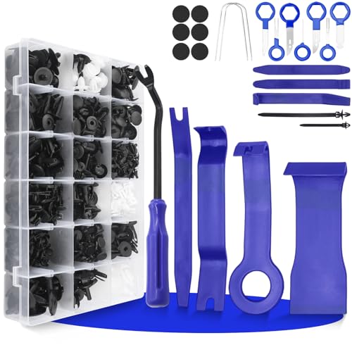 KIMIGO 720 Piezas Juego de Kit Desmontaje - Grapas Coche-Clips Remaches Plástico-Herramientas Kit Desmontar Coche-Coche Desmontar Coche Herramienta de Desmontaje Herramientas Plastico Coche