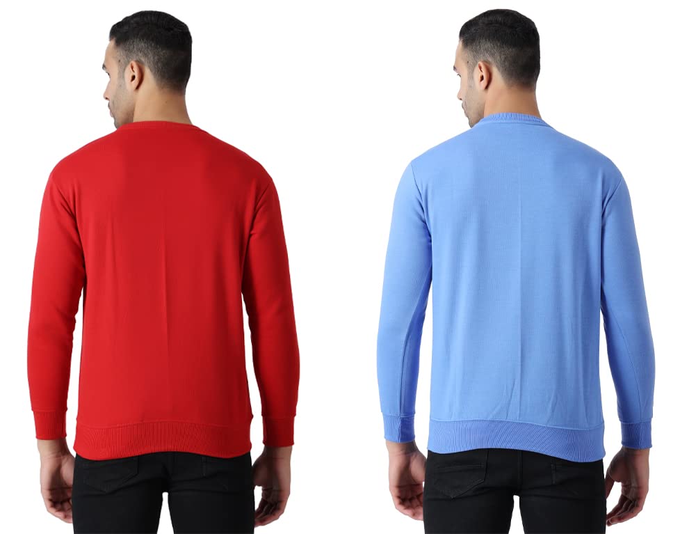 Image of MALENO Men Stylish Full Sleeves Red & Yellow Sweat Shirt