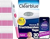 Clearblue Kinderwunsch Ovulationstest Kit Digital, 30 Tests + 1 digitale Testhalterung, Fruchtbarkeitstest für Frauen / Eisprung, nachweislich schneller schwanger werden