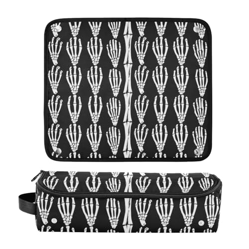 Bolsa de viaje para herramientas de cabello para mujeres con estera para plancha portátil, organizador para plancha alisadora, herramientas de estilo y accesorios para el cuidado del cabello miniatura 3