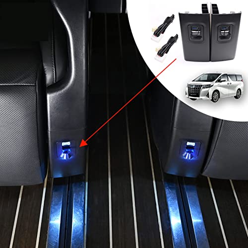 トヨタ アルファード ヴェルファイア ALPHARD VELLFIRE 30系 2015-2022年に対応 増設USBポート PD急速充電 カーチャージャー,簡単接続 LED車内通路灯 2個セット,4#
