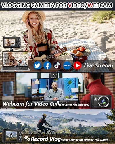 Digital Camera 4K Photo Camera 64MP - with 32GB Memory Card Digital Camera16X Digital Zoom Simple Portable Camera and Rechargeable 2 1200mAh Batteries for Kids Teenagers Seniors Beginners - Image 5