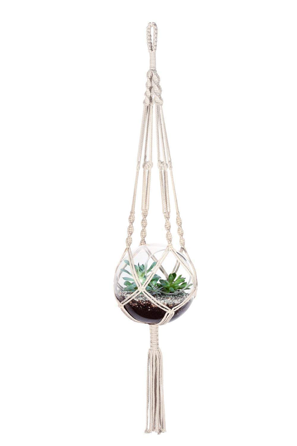 Saaz Macrame Plant Hanger Indoor Outdoor Hanging Planter Basket Decoration Cotton Rope 4 Legs 41 Inch (B0B5DSBXGB) Amazon Price History, Amazon Price Tracker