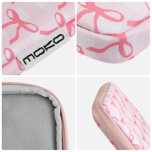 Image of MoKo 9-11 Inch Tablet Sleeve Bag Carrying Case Fits New 11inch iPad Air M4, iPad A16 2025, iPadPro 11 M4, Air 5 /4 /3, iPad10 /9 /8th Gen, Tab S8 /S9 11 inch, Tablet Carrying Case, Pink Bow