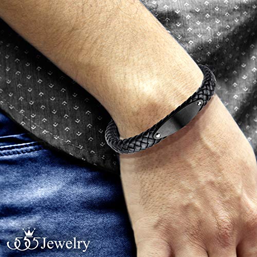 Pulsera trenzada de cuero con cierre magnético miniatura 2