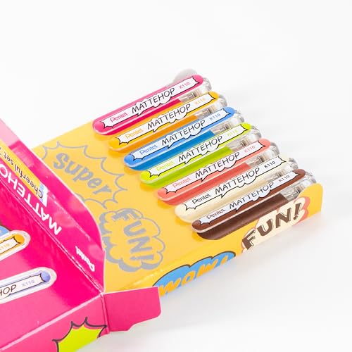 Set de bolígrafos Pentel Mattehop gel 7 colores miniatura 3
