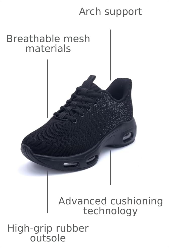Image of Womens Slip On Tennis Sneakers Walking Running Shoes Easy to Wear