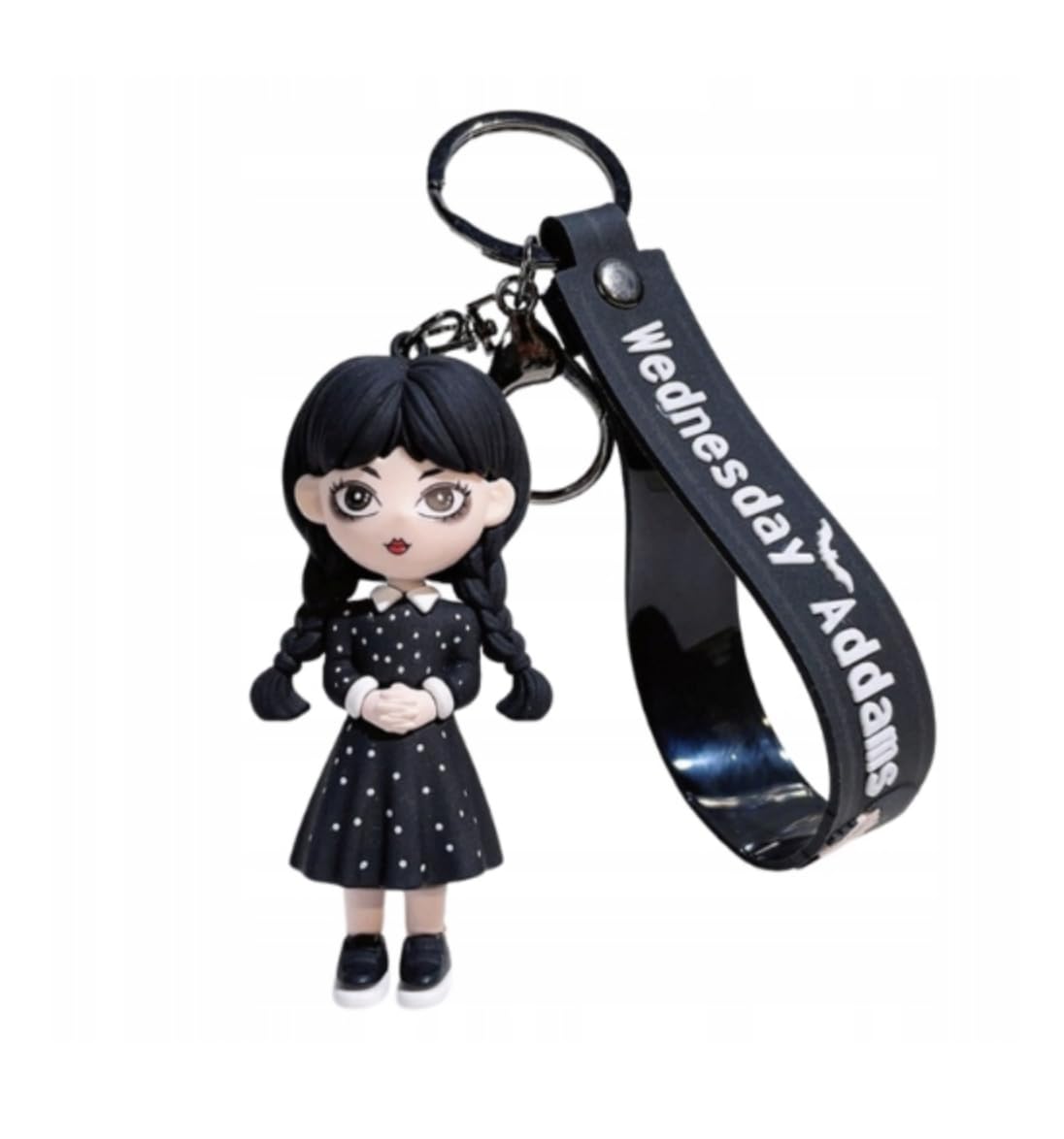 Ezb Men's Black Addams Family Horror Keyrings | Gift Idea For Wo Boys & Girls | Quirky Keychain (Wednesday B)