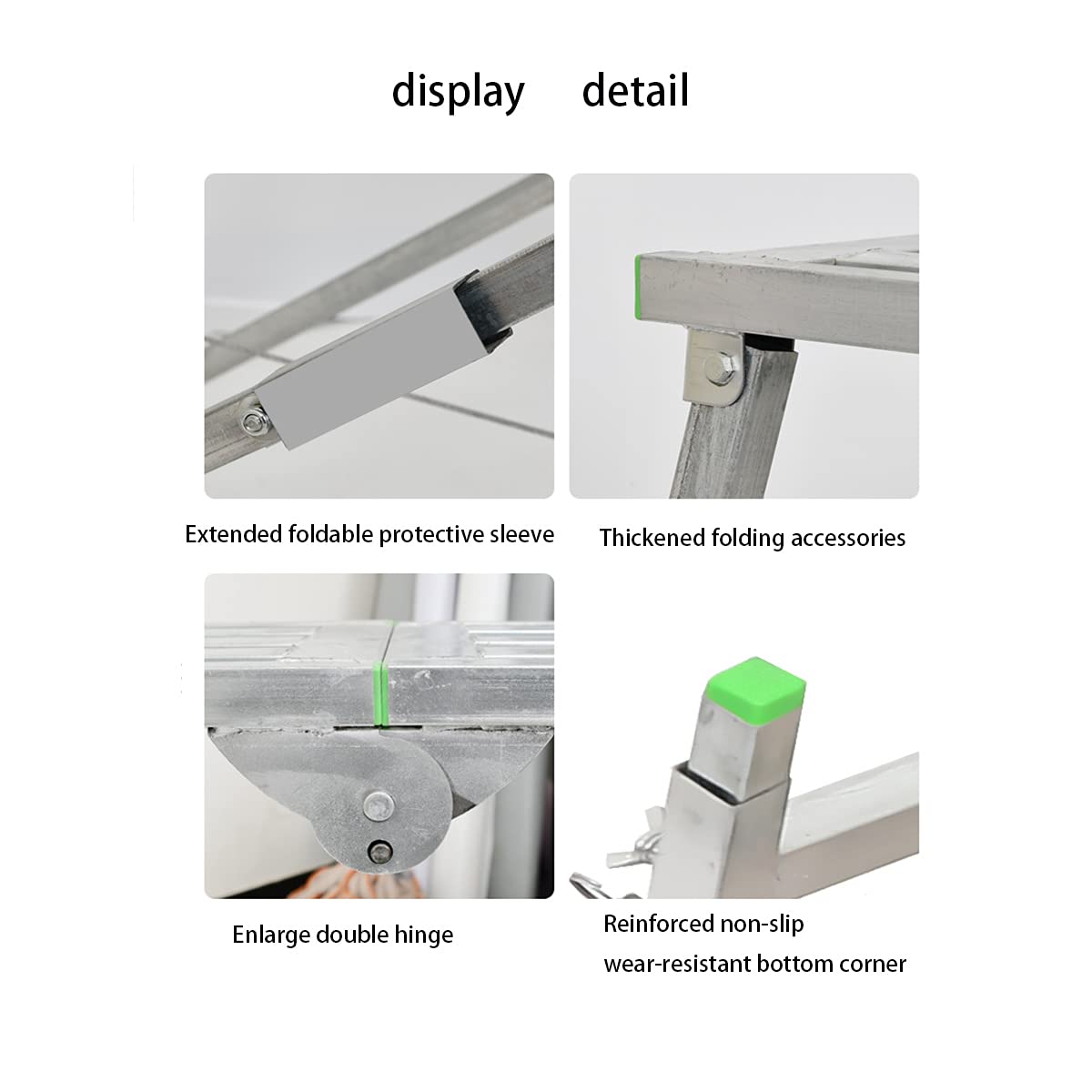 Piattaforma Lavoro Alluminio Piattaforma Di Lavoro Pieghevole In Alluminio - Cavalletto Antiscivolo, Portata 150 Kg, Argento E Rosso Piattaforma 150kg Portata