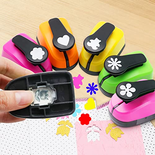 Hole Punch, Hole Puncher, 1 Inch Hole Punch, Paper Punch, Hole Punch Shapes, Heart Paper Punch, 6Pcs Hole Punch Set, Flower Paper Punch, Single Hole Punch, Paper Punch For Scrapbooking #TOP4