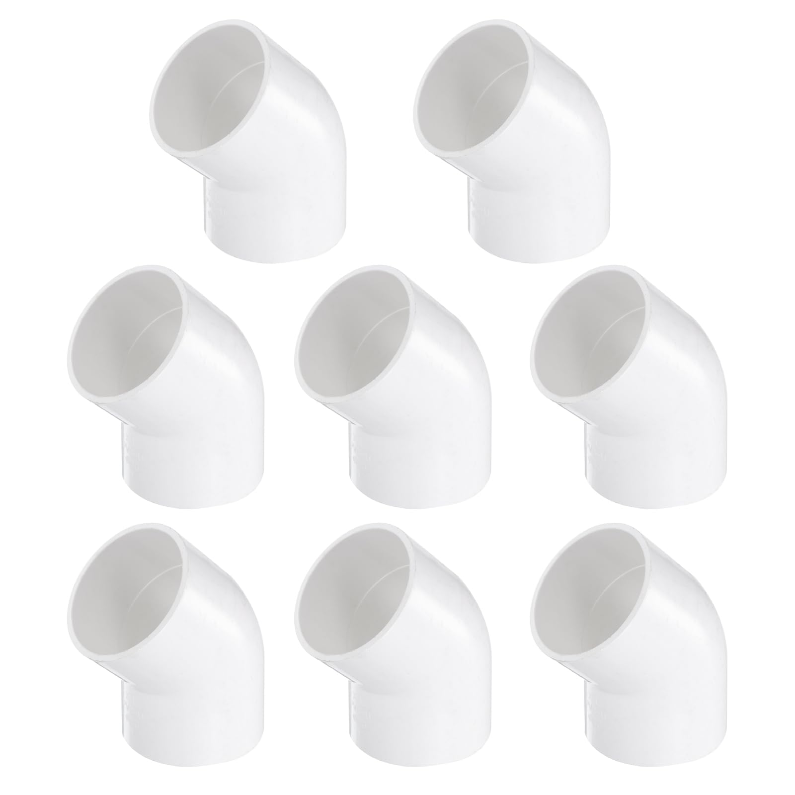 HARFINGTON 8 accesorios de tubería de codo de 45 grados, 2 1/2 pulgadas, 2 vías, conectores de esquina de grado de muebles, codo de ángulo para alcantarillado, fontanería, desagüe, suministros de