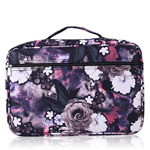 Image of Colored Pencil Case Slot Holds 220 Pencils or 144 Gel Pens with Zipper Closure Large Capacity Nylon Pen Organizer for Artist Gray Rose