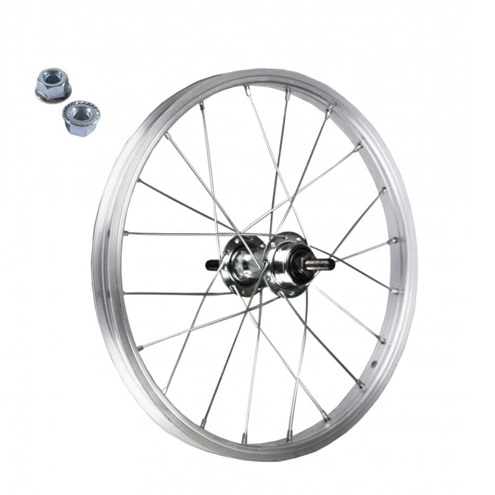 Vorderrad Felge 40,6 cm (16 Zoll) Kinderfahrrad 16 x 1,75 aus Aluminium, Nabe aus Stahl, Verschluss mit Mutter