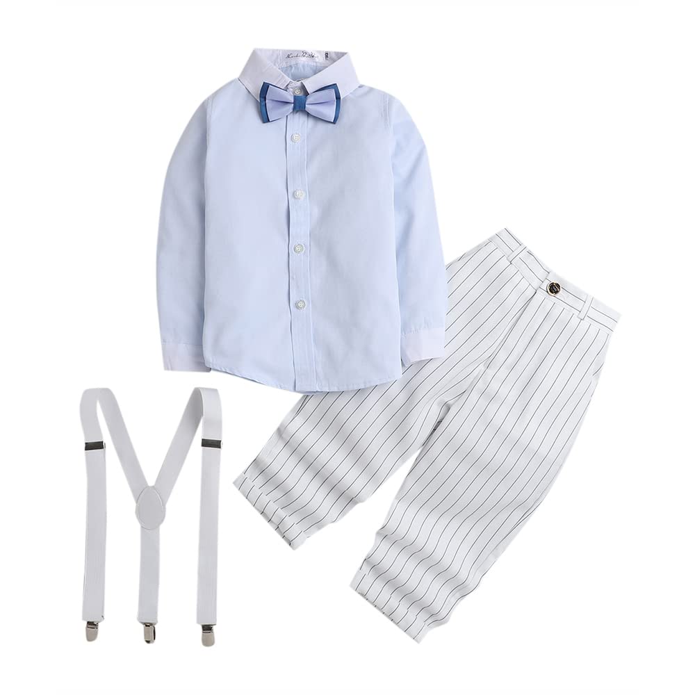 HopscotchBoys Polyester and Viscose Solid Shirt and Pant Formal Set in White Color