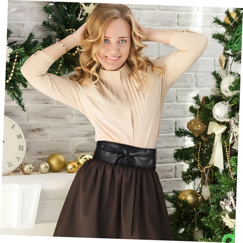 BESTYASH Wide Pu Leather Waist Belt for Women Fashionable Black Wrap Corset Belt for Dresses Skirts and Costumes Versatile Accessory for Occasion4