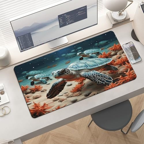 Turtle Starfish Desk Pad Base de Goma Grande miniatura 6
