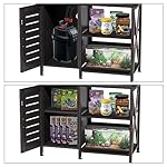 Herture 40-50 Gallon Fish Tank Stand, Aquarium Stand with Cabinet Accessories Storage, Heavy Duty Metal Frame, 40.55" L*18.89" W Tabletop, 850LBS Capacity, Black PG02YGB - Image 2