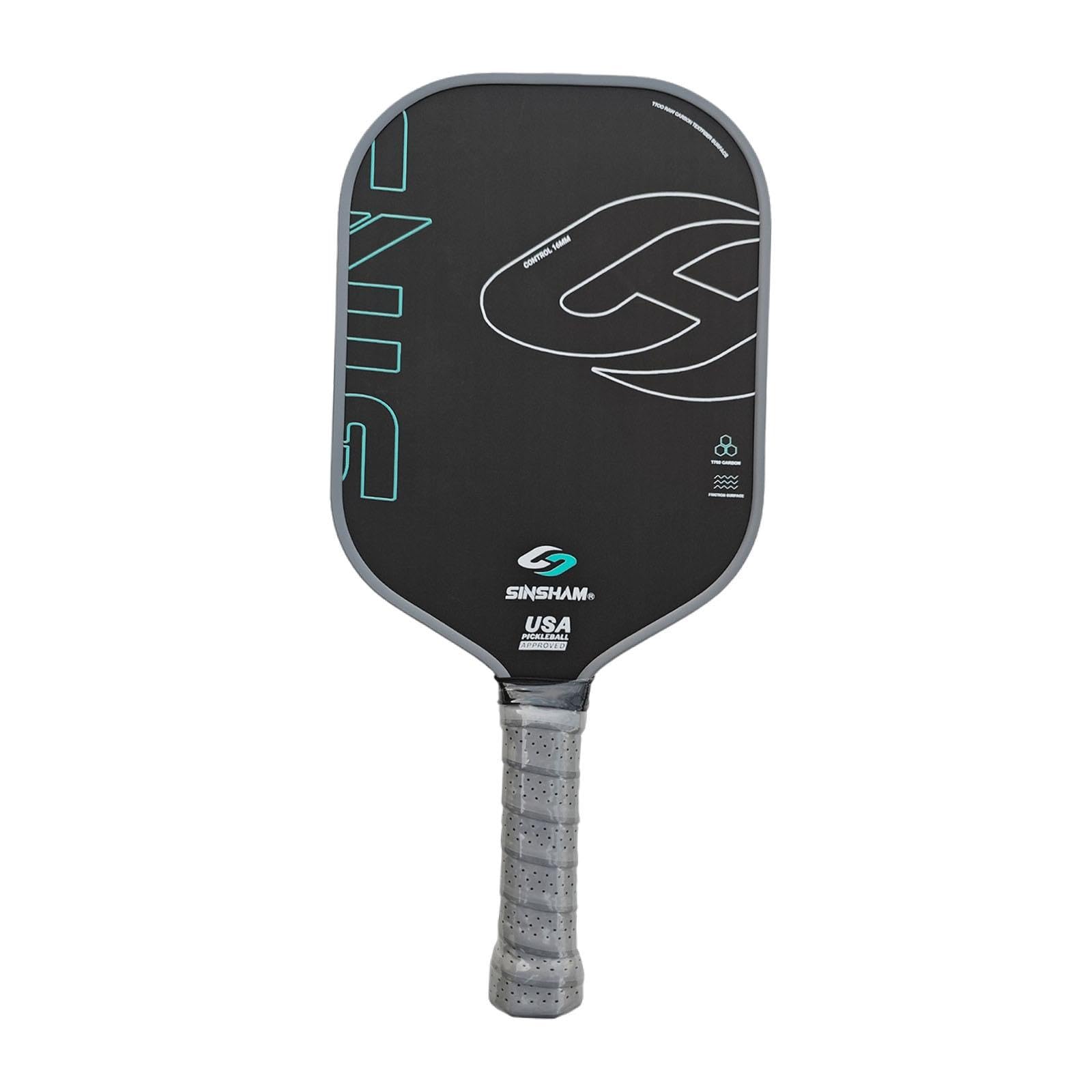 Racchetta Da Pickleball In Fibra Di Carbonio 16 Mm, Approvata USAPA, Nucleo A Nido D'Ape In Polipropilene, Superficie Ruvida Per Effetto Rotazione, Leggera 220-246g, Con Impugnatura Antiscivolo