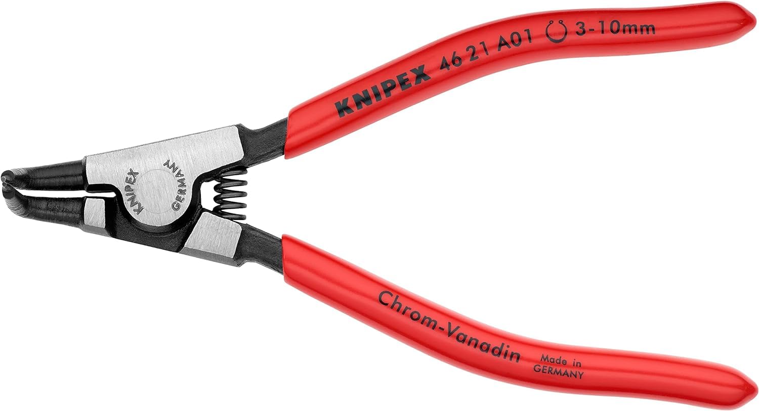 KNIPEX Pinza per anelli di sicurezza per anelli di sicurezza esterni su alberi rivestiti in resina sintetica 125 mm, 46 21 A01
