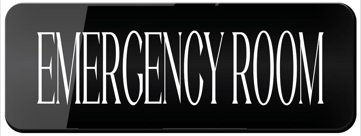 Emergency Room Sign, 3 x 10 Inch Acrylic