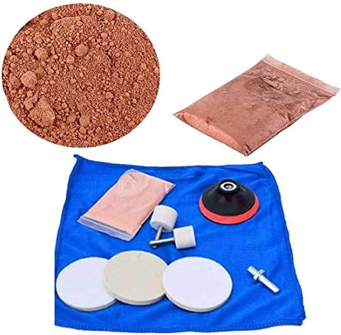 DIY Crafts 9 Pcs Window Mirror Glasses Ceramic Tiles Accessories Cleaning Polishe Repair Kit Easy Use Wheel Cerium Oxide Powder Scratch Remover Tool Accessory (Pack Of 1000grm 1 Kg Kit, Multi Colour)