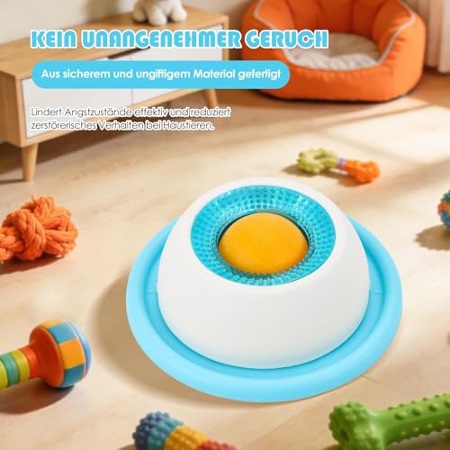 Ufdeoton Hundelickspielzeug Lick Bowl für Hunde Schleckball Hund mit Antirutschmatte Nassfutter Lick Pad Leckt Futternapf mit Integrierter Drehkugel Leckspielzeug Hunde Interaktives Hundespielzeug