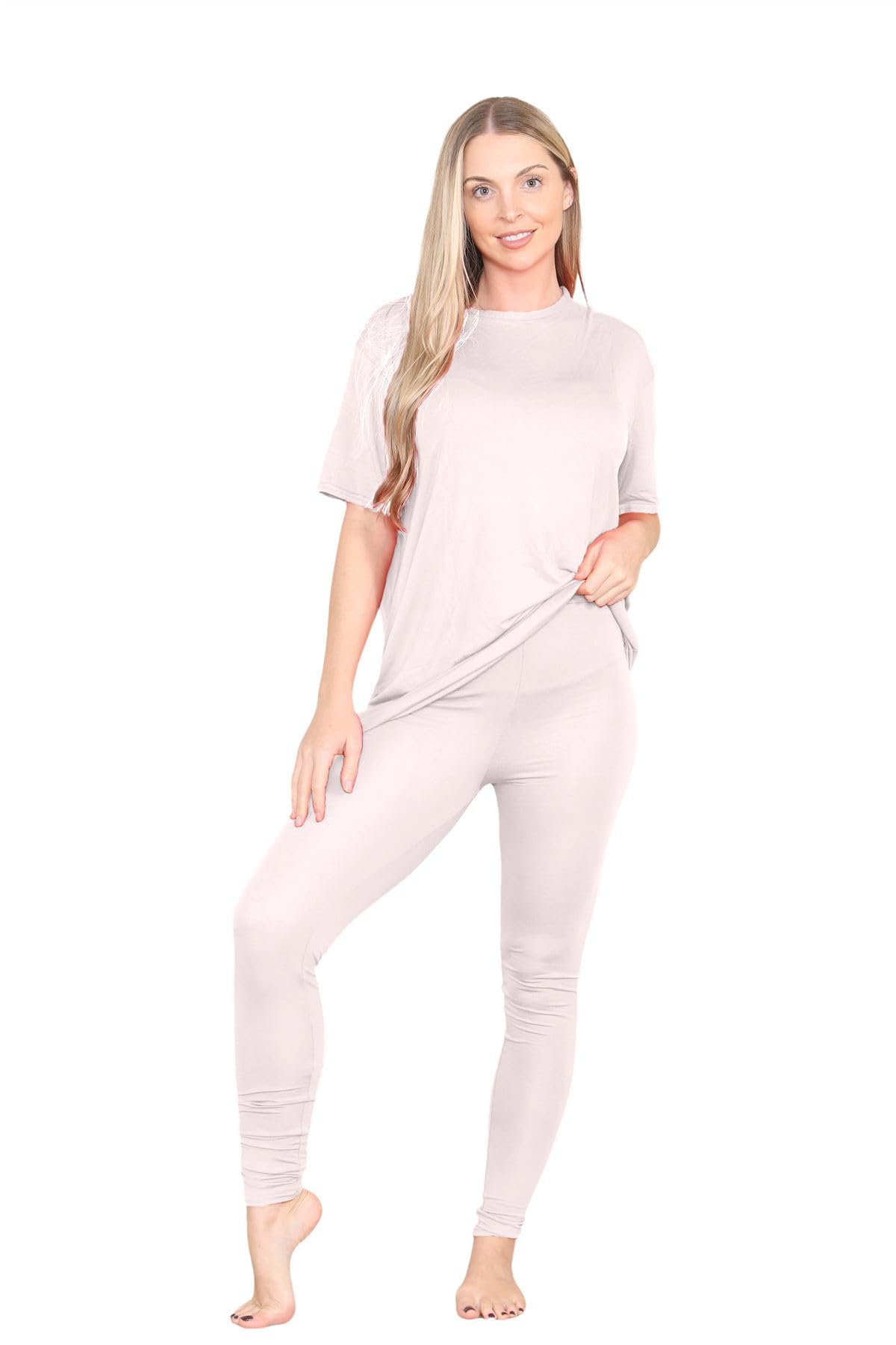 Set di leggings da donna in tinta unita, oversize Nude 40-42