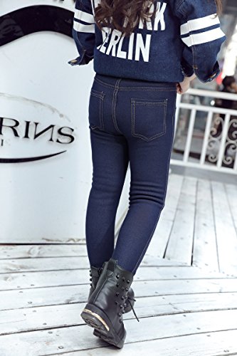 Cresay Kids Toddlers Girls Fleece Lined Jeans Legging Warm Pants3