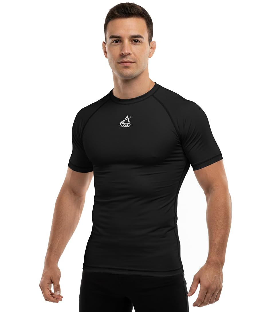 AKIBA Half Sleeve Compression Skins for MMA, BJJ, Gym, Running, Cycling