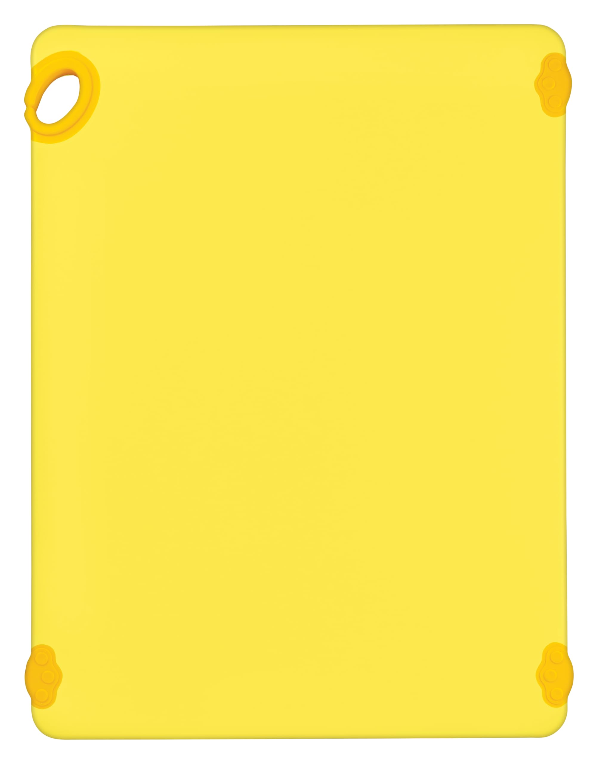Winco Tabla de cortar antideslizante con gancho, 18 x 24 pulgadas, color amarillo