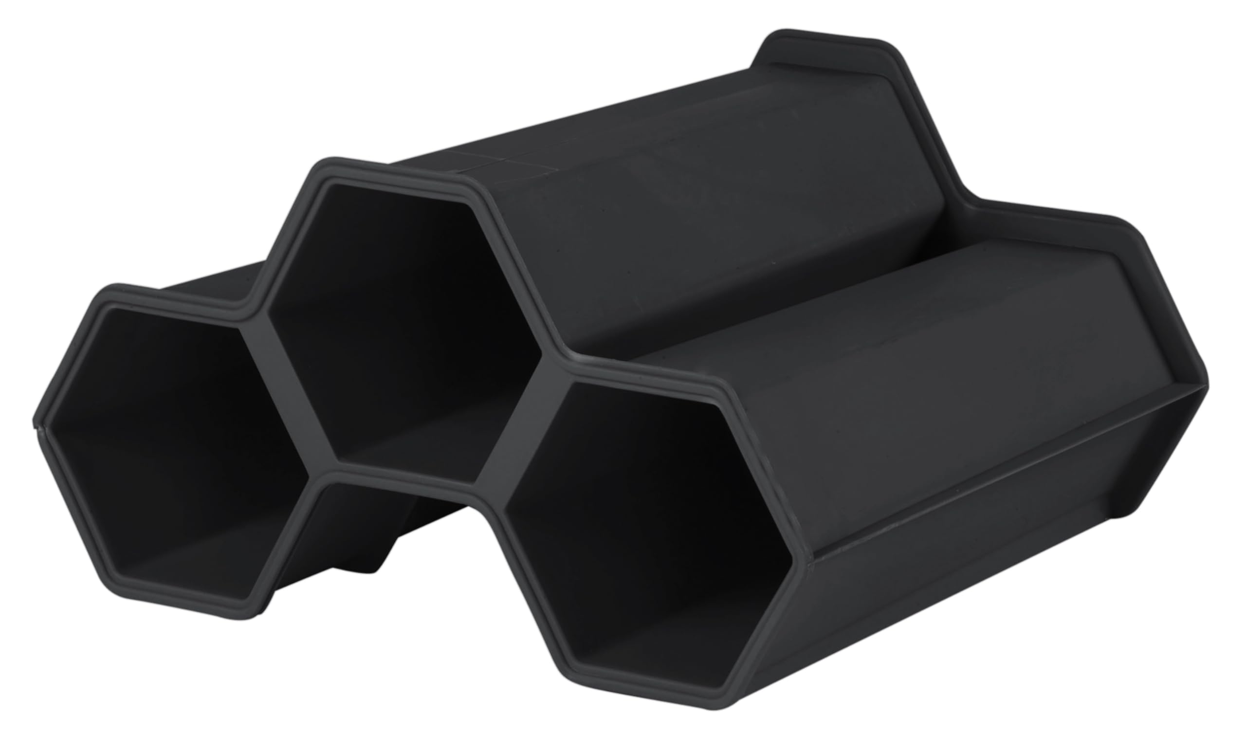 Deconation Lot De 5 Mini Cave 3 Bouteilles Empilables Soit 15 Bouteilles - Plastique Gris Anthracite