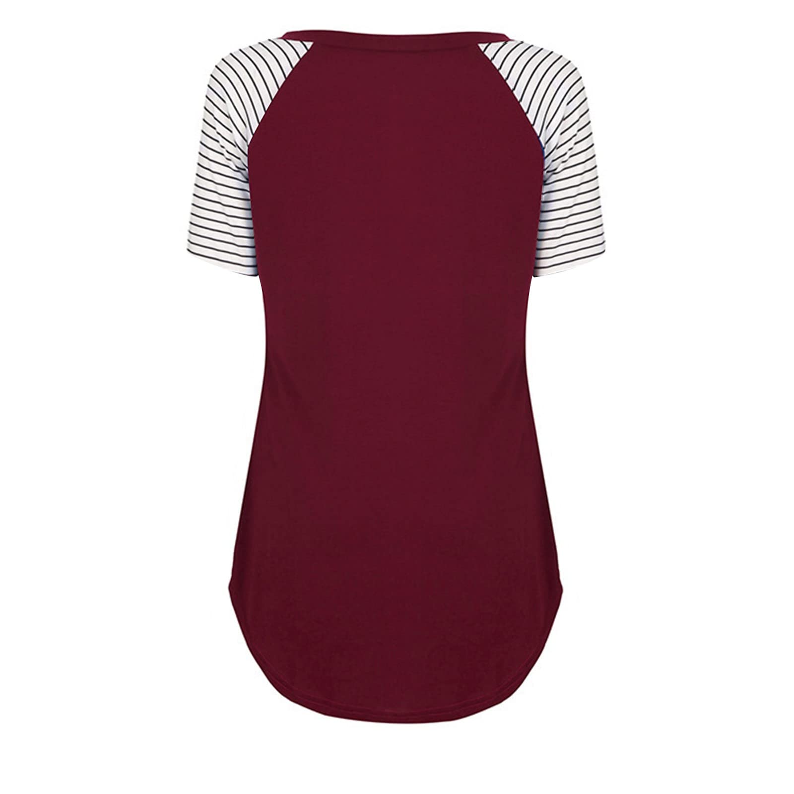 Lot de 3 t-shirts d'allaitement à manches courtes pour femme avec col rond et imprimé rayé