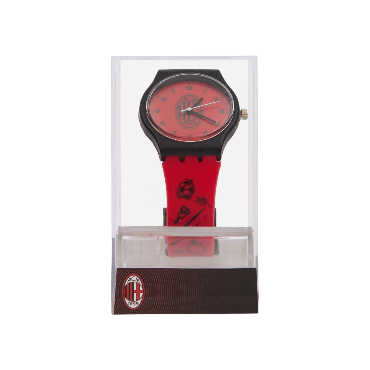 A.C. Milan Orologio per Piccoli Tifosi Rossoneri, con Cinturino in Gomma, Prodotto Ufficiale, Rosso