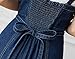 CHARTOU Women's Elegant Straps Back Smocked A-Line Long Skirt Denim Overall Pinafore Dress (Large, Blue)