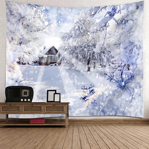 Tenture tissu decoration murale chambre enfant pour creer une ambiance de chalet hivernal