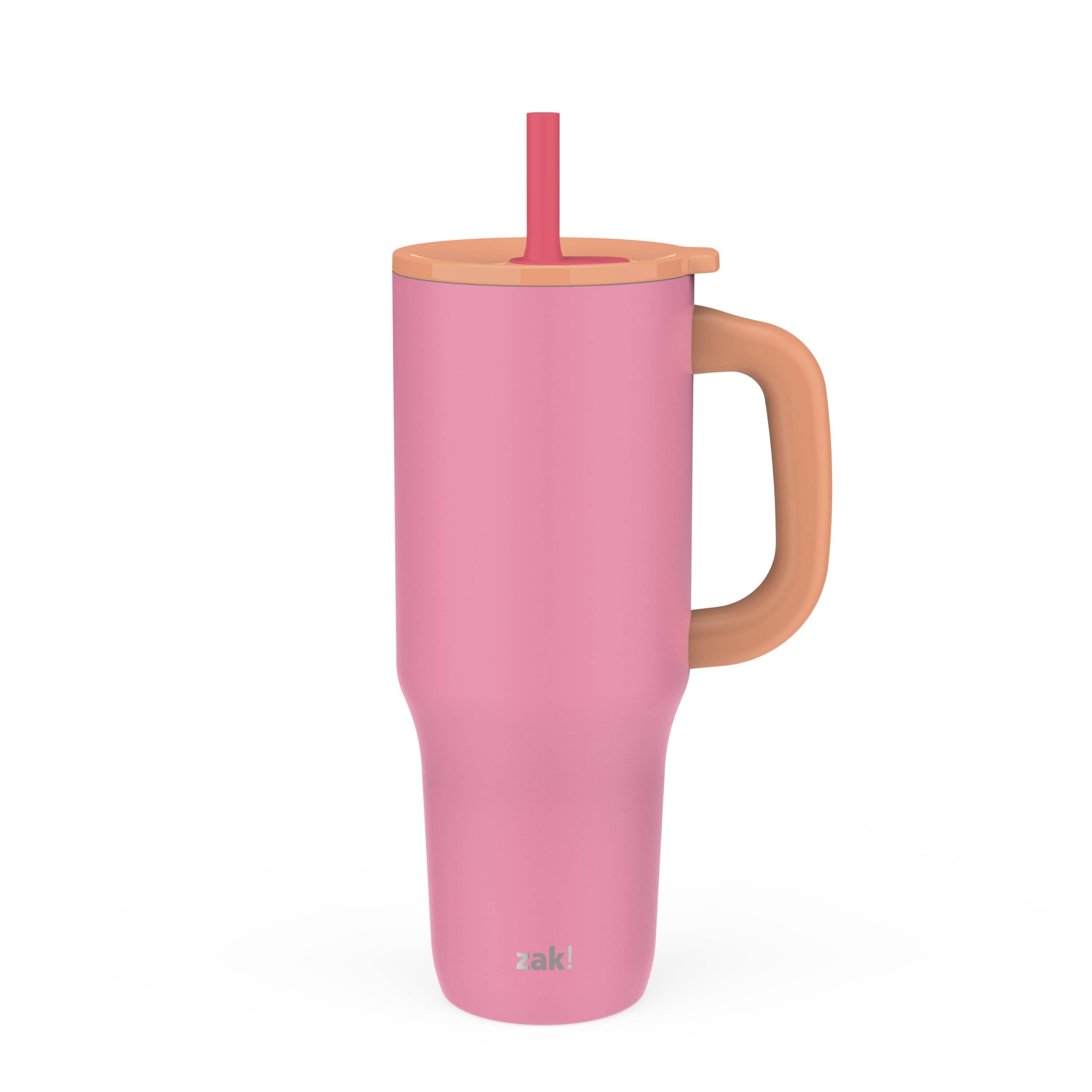 Zak Designs Sutton Travel Tumbler for On the Go, 40oz Stainless Steel with Vacuum Insulation, Silicone Straw, and Carry  — home & kitchen deal