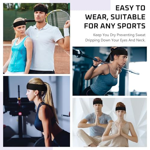 Image of Hiboom 30 Pack Tie Headband Bulk Sports Tennis Head Tie Ninja Karate Tie Back Athletic Sweatbands Adjustable Hair Bands for Women Men Basketball, Football, Soccer, Running, Yoga Workout