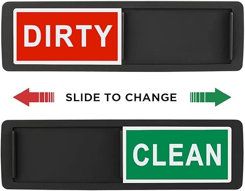 Miniatura 2 de Imán para lavavajillas con texto en inglés "Clean Dirty", letrero con mensaje de cocina sucia con calcomanías adhesivas, indicador deslizante para