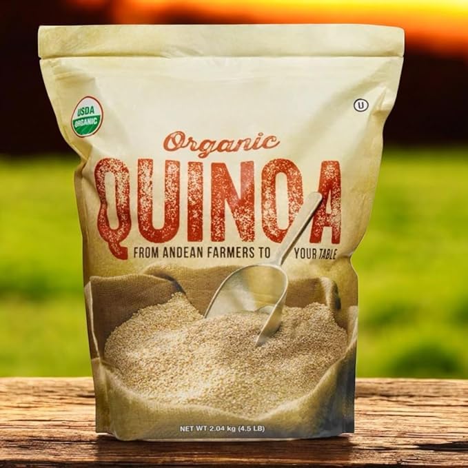 Kirkland Organic Quinoa 4.5 lbs – USDA Organic, Gluten-Free, Resealable Bag, Plant-Based Protein