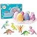 Queta Bombas de baño,Bola de baño de huevo de dinosaurio para niños,Sin aditivos,ingredientes vegetales naturales,Baño de Burbujas,Bola de Sale de Baño con Aceites Esenciales Naturales(Caja azul)