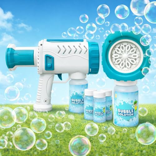 Image of CONFIDENCE Bubble Maker Machine Gun Toy for Kids Bubble Gun Toy for Boys and Girls Automatic Bubble Blaster Toy Gun with 4Pcs Bubble Solution Bottles
