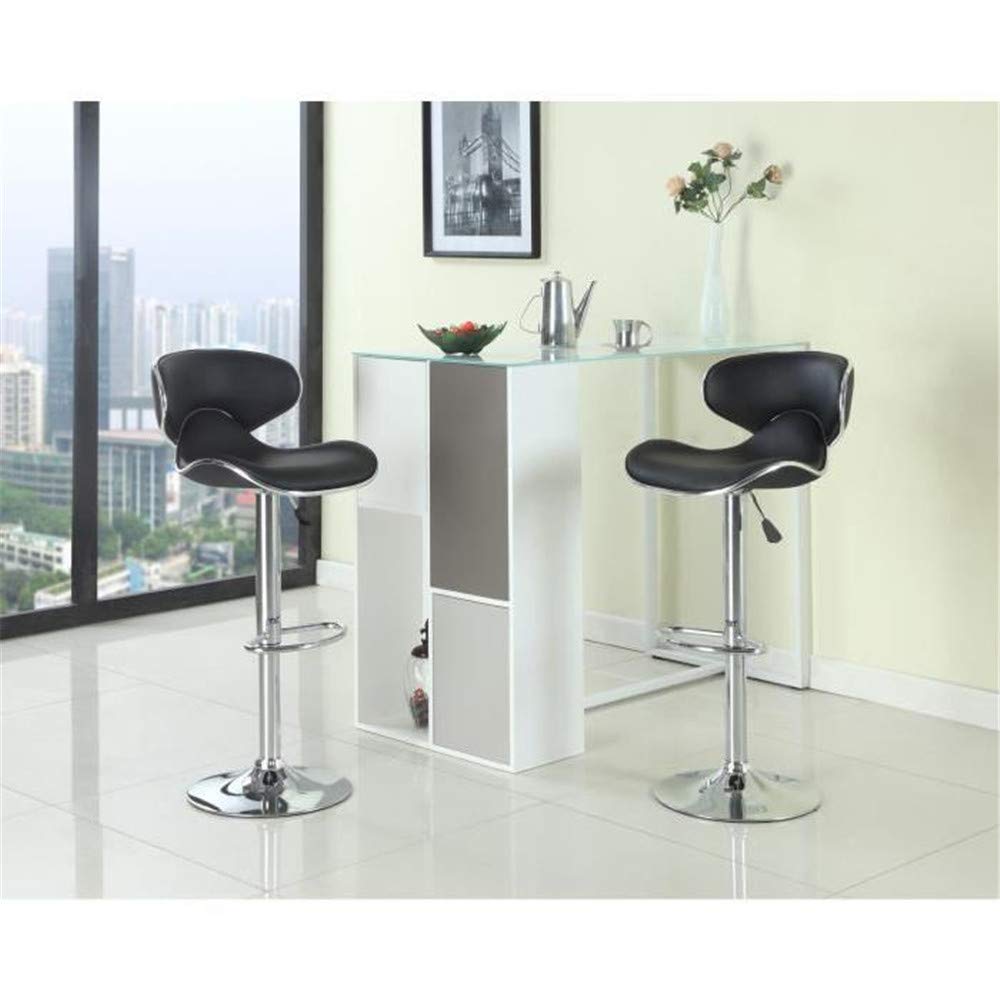 Juego de 2 taburetes con Respaldo y reposapiés de Altura Ajustable, Silla de Bar para Cocina y Comedor