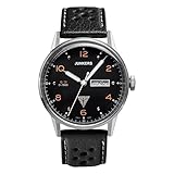 schwarzes Lederarmband Junkers Herren Analog Quarz Uhr mit Leder Armband 69445