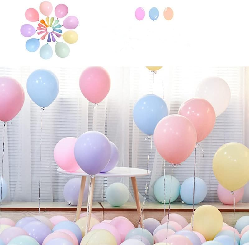Miniatura 4 de 100 globos de color azul macarrón de 10 pulgadas, globos redondos de látex gruesos, fiestas de boda, cumpleaños, arcos de boda, globos decorativos