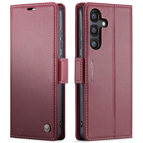 Coque Samsung Galaxy A16 4G/5G QLTYPRI étui portefeuille en cuir premium bourgogne