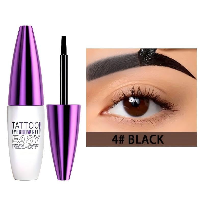 2 Pack Tattoo Eyebrow Gel Easy Peel Off, Waterproof & Sweatproof Eyebrow Tint Peel Off, Easy Peel-Off Eyebrow Gel, Suitable For All Skin Types (Black) - Image 2