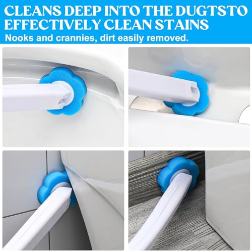Image of CRIYALE 6pc Disposable Toilet Brush refil, Toilet Cleaning Sponge for Supreme Deep Cleaning and Hygienic Bathroom Household Products Accessory (6 Blue Only Refilles)
